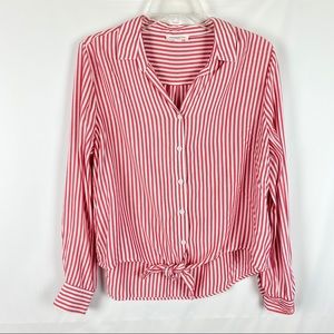 BeachLunchLounge Sz L Large Top Striped Tie Front
